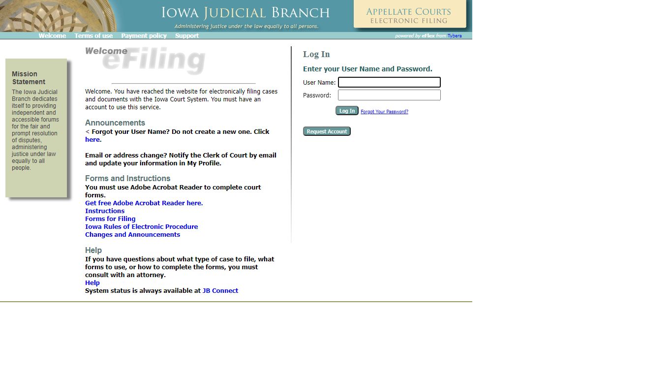 eFlex Appellate - Iowa Courts Online Search